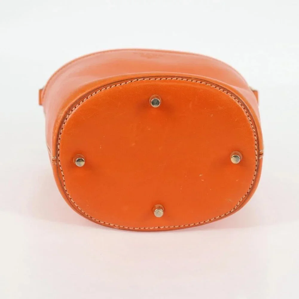 PRADA Shoulder Bag Leather 2way Orange Gold - Picture 4 of 15